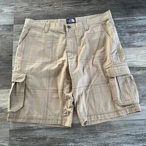 The North Face Tan Mens 38 Tartan Plaid Ripstop Cargo Hiking Gorpcore Shorts EUC